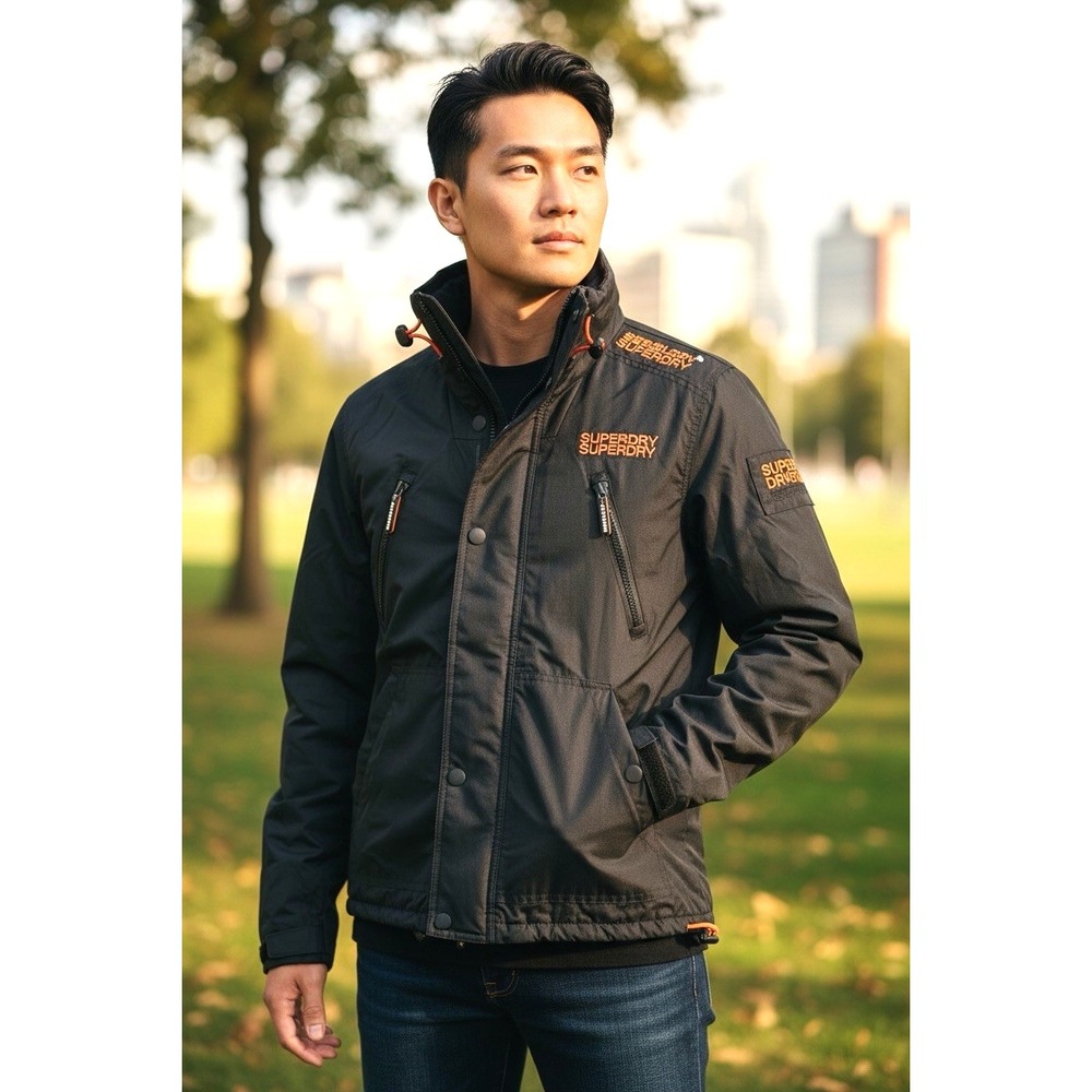 Superdry Ski Edition 1 Jacket Mens M Japan Engineered‎ Wind Attacker Knit Collar